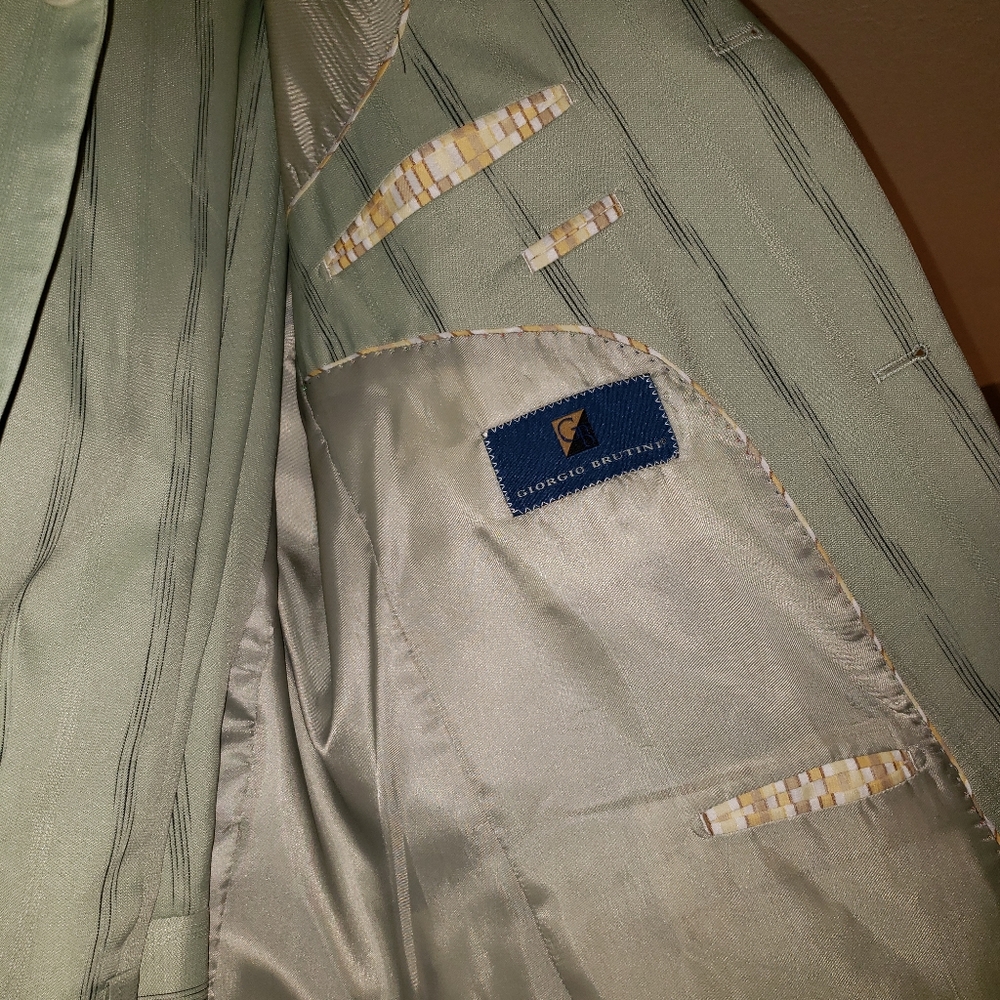 Giorgio Brutini 44L/W38 Green/Blue suit